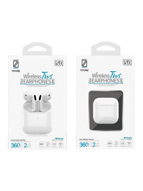 Ακουστικά Bluetooth TWS Minibuds  Λευκά YOURZ
